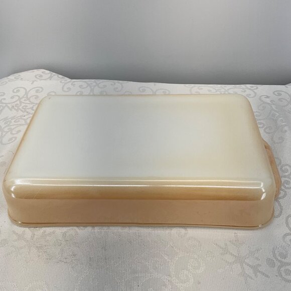 Vintage Pyrex Peach Lustre Loaf Baking Dish 1.5 Qt - Picture 4 of 6